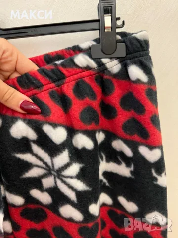 Еластично поларено долнище с декоративна вързалка в актуален десен, снимка 2 - Клинове - 47684992