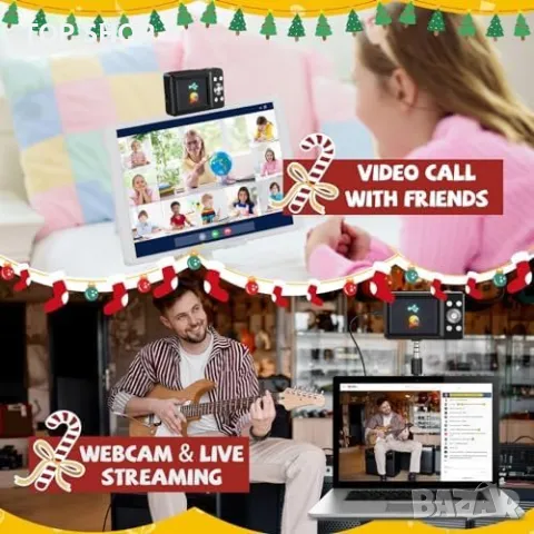 Нова FHD 1080P 44MP Компактна Дигитална Камера Фотоапарат, снимка 3 - Фотоапарати - 49732417