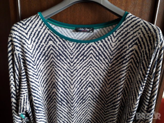 Рокля туника сивозелена с коланче, снимка 2 - Туники - 29870048