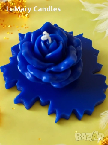Свещ “Синя роза”, снимка 6 - Други - 53221134