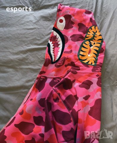 Суичър (блуза с качулка) Bape A Bathing Ape Pink Camo M L XL 2XL розов, снимка 12 - Суичъри - 36744454