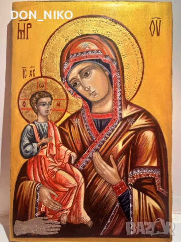 Икона на Света Богородица -Троеуручица, снимка 5 - Икони - 53227262