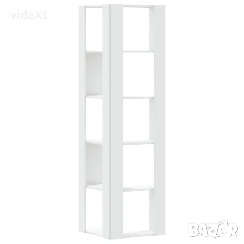 vidaXL Ъглова етажерка 5 нива бял 50x50x179 см инженерно дърво, снимка 6 - Етажерки - 56148190