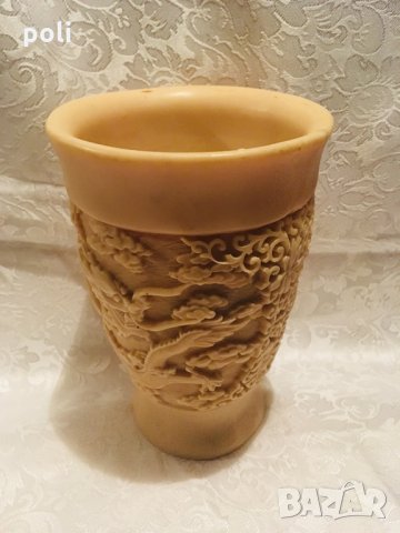 старинна ръчно гравирана азиатска ваза , снимка 4 - Вази - 31757155