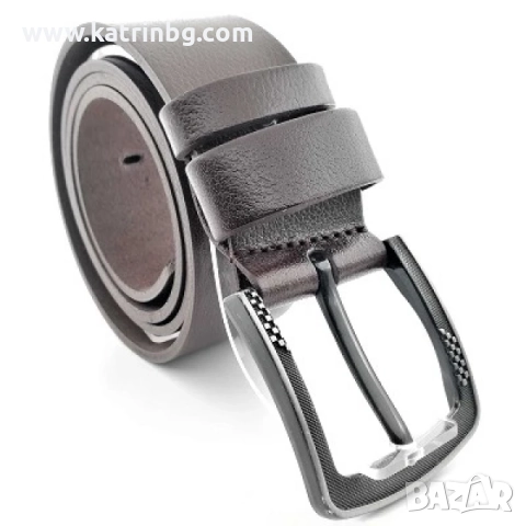 Мъжки колан от естествена кожа широк в кафяво, снимка 2 - Колани - 51642978