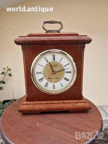 Рядък антикварен колекционерски японски настолен часовник Seiko, снимка 2 - Антикварни и старинни предмети - 52270087