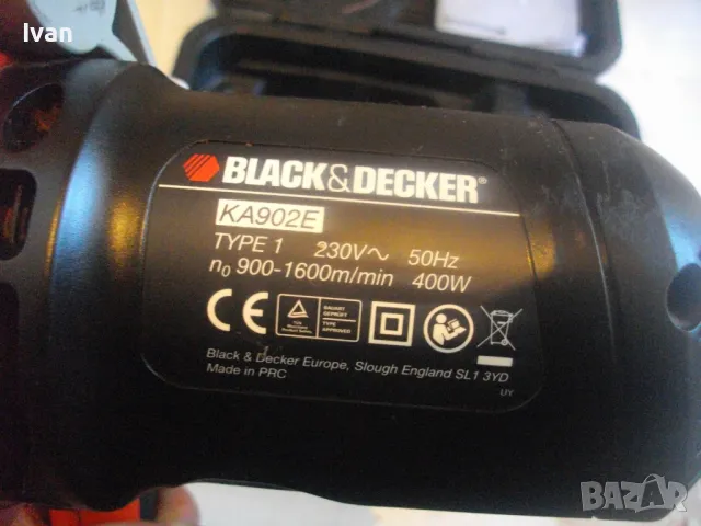 ПЪЛЕН КОМПЛЕКТ С 3 ПРИСТАВКИ ЕЛЕКТРИЧЕСКА ПИЛА МИНИ ЛЕНТОВ ШЛАЙФ 400W РЕГЛАЖ BLACK DECKER KA902E , снимка 13 - Други инструменти - 48401683
