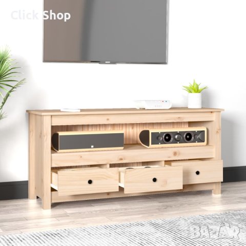 ТВ шкаф, 114x35x52 см, бор масив, снимка 1