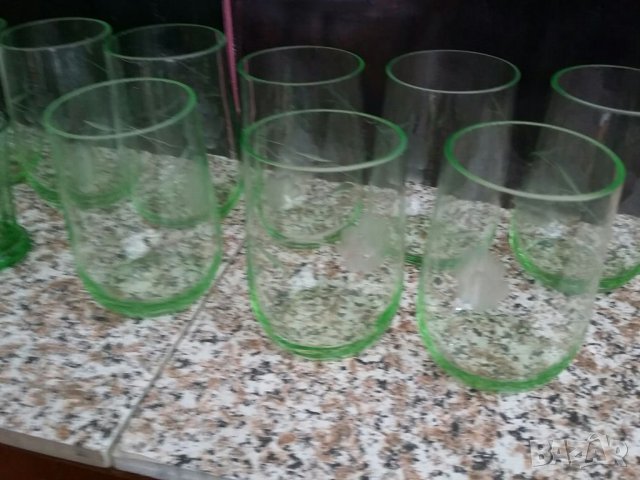 Чаши от зелено стъкло , снимка 11 - Антикварни и старинни предмети - 38184618