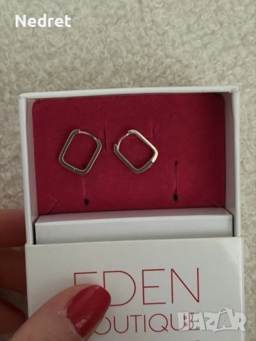 Сребърни обеци eden boutique , снимка 3 - Обеци - 55993266