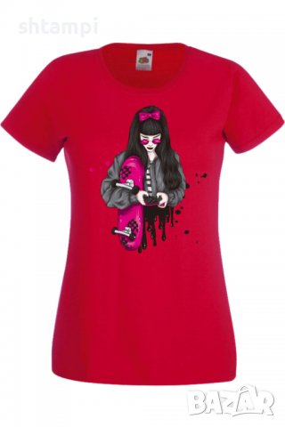 Дамска Тениска Scate woman purple,Изненада,Повод,Подарък,Празник, снимка 8 - Тениски - 37639528