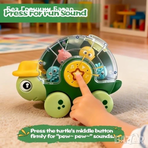 Нова Интерактивна играчка за баня за деца 1-3 години костенурка с въртящи очи и воден ефект, снимка 5 - Образователни игри - 54044431