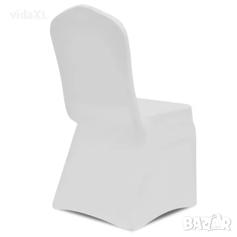 vidaXL Покривни калъфи за столове, 100 бр, еластични, бели(SKU: 274765), снимка 2 - Други - 56040055