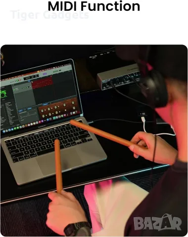 AeroBand PocketDrum 2 Max – преносим безшумен електронен комплект барабани с MIDI, снимка 8 - Ударни инструменти - 56197429