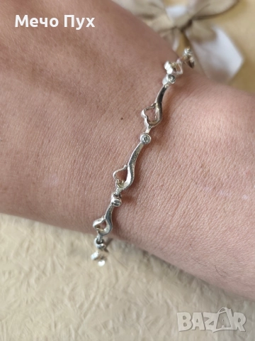 Сребърна гривна (334), снимка 2 - Гривни - 52456224