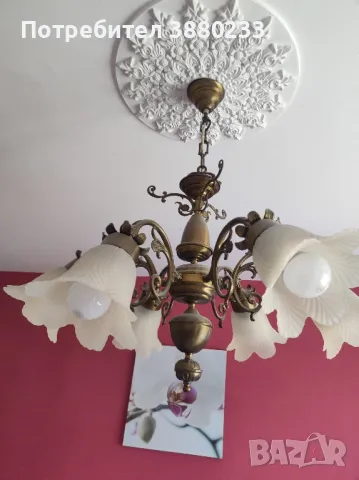 Масивен месингов полилей ., снимка 3 - Полилеи - 50139132
