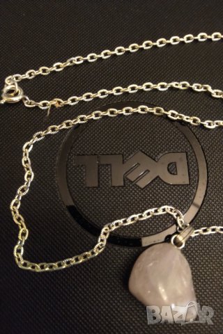 намален Сребърен синджир с розов кварц, снимка 4 - Колиета, медальони, синджири - 31437626