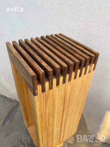 🌿 Уникални дървени стойки за ножове – ръчна изработка с характер, снимка 15 - Аксесоари за кухня - 38571562