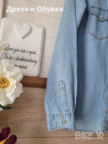 Дънкова риза Zara, снимка 4 - Ризи - 56429898