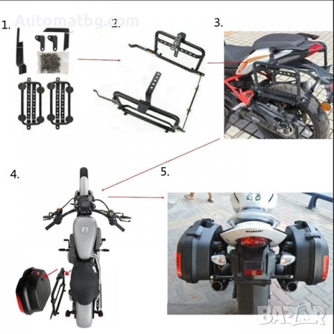 Комплект странични куфари за мотор Automat, Универсални, 20л, Черни, снимка 3 - Аксесоари и консумативи - 36930889