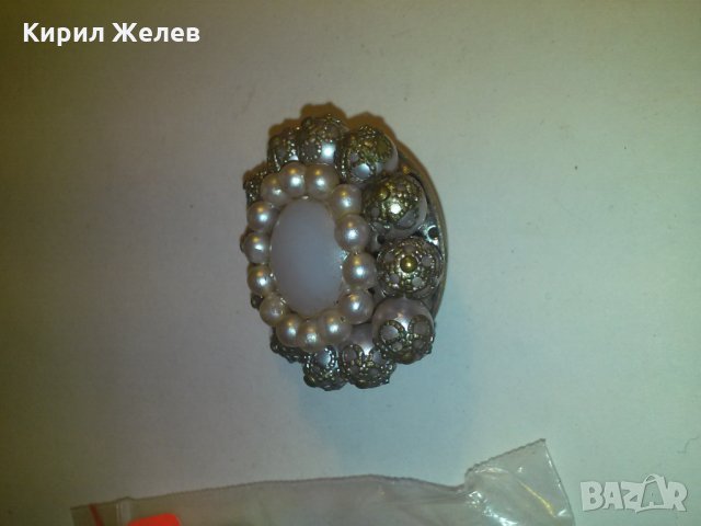 БРОШКА ФИЛИГРАН ПЕРЛИЧКИ БРОНЗ ПОСРЕБРЕНА 11954, снимка 5 - Други - 29815004