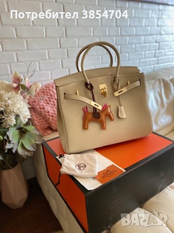 чанта Ермес Биркин 35см*Hermès Birkin 35 White Clemence Gold Hardware, снимка 2 - Чанти - 42638103