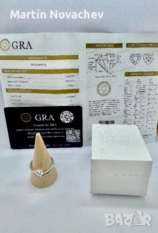 Сребърен пръстен с мойсанит (Диамант) 0.8 карата, снимка 2 - Пръстени - 51516725