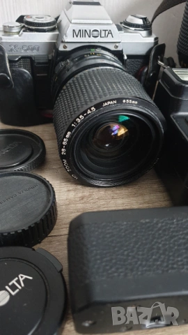 Комплект фотоапарат Minolta X-500,обективи,светкавица и др., снимка 3 - Фотоапарати - 53369910