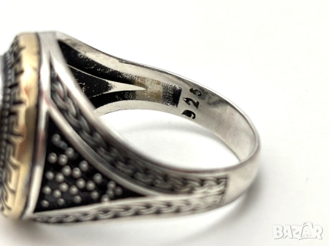 Мъжки Сребърен Пръстен "Версаче" (проба 925)- 12,26 грама, снимка 8 - Пръстени - 53903145