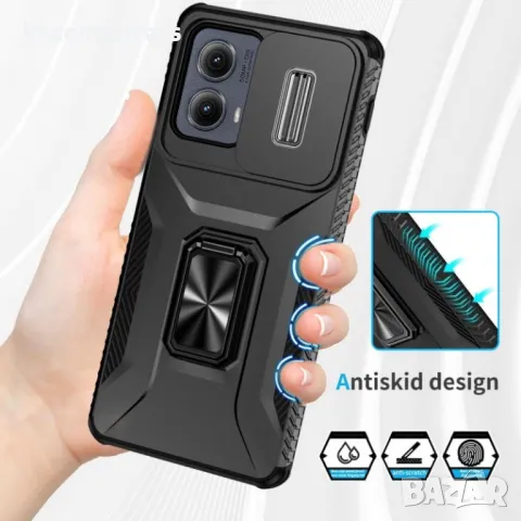 Motorola Edge (2024) 5G Удароустойчив Ring Holder/Lens Protector Калъф и Протектор, снимка 7 - Калъфи, кейсове - 49920428