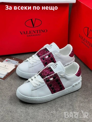 Valentino Дамски Бели Маратонки С Кристали👟Дамски Спортни Обувки С Камъни В Бял Цвят Код E1327, снимка 5 - Маратонки - 54148546