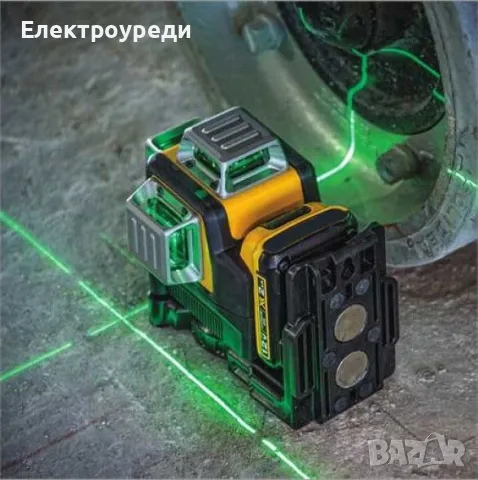 Немски 3D лазерен нивелир с 12 линии WerkBull, зелен цвят, снимка 4 - Измервателни инструменти - 47617595