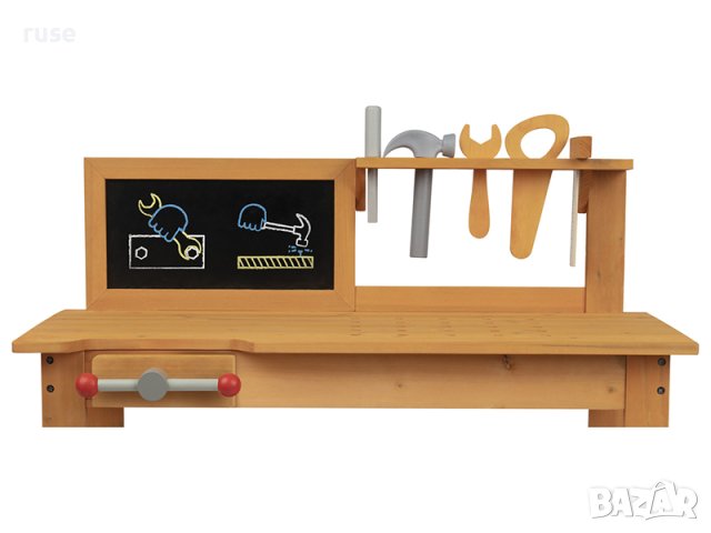 НОВИ! Дървена работилница с инструменти и черна дъска 70х73x40см , снимка 5 - Други - 42757835