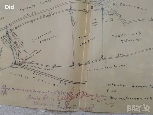 Стара антикварна скица 1929 год. , снимка 4 - Антикварни и старинни предмети - 56425586
