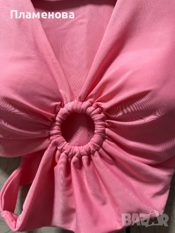 Дамски розов топ с подплънки - S/M, снимка 2 - Корсети, бюстиета, топове - 49227429