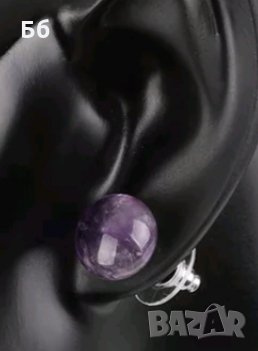 Комплект аметист -обеци и висулка бухал, снимка 3 - Бижутерийни комплекти - 29230586