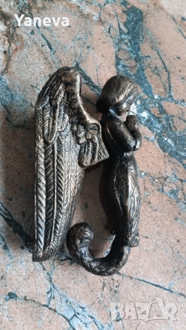 Vintage, метално чукало за врата , във формата на ангел пазител. , снимка 7 - Декорация за дома - 53890769