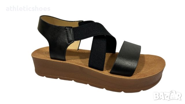 Дамски сандали на платформа в черно, снимка 1 - Сандали - 40721088