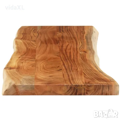 vidaXL Плот за маса, 110x40x3,8 см, правоъгълен, акация масив, жив ръб, снимка 3 - Етажерки - 56147297