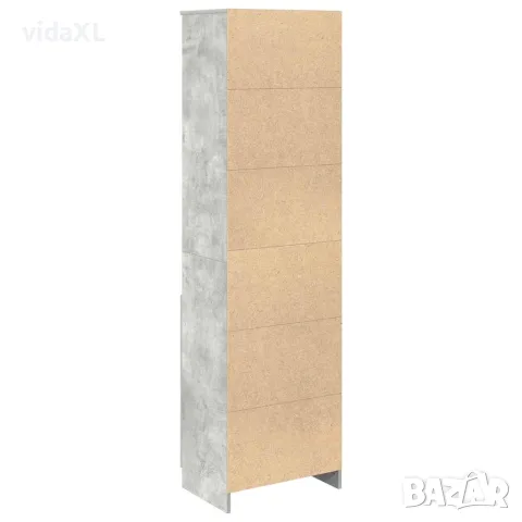 vidaXL Висок шкаф, Бетонно сиво, 50x35x180 cм инженерно дърво, снимка 8 - Бюфети - 56147041