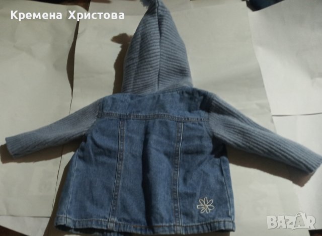 Детско дънково яке с качулка , снимка 2 - Бебешки якета и елеци - 42612445
