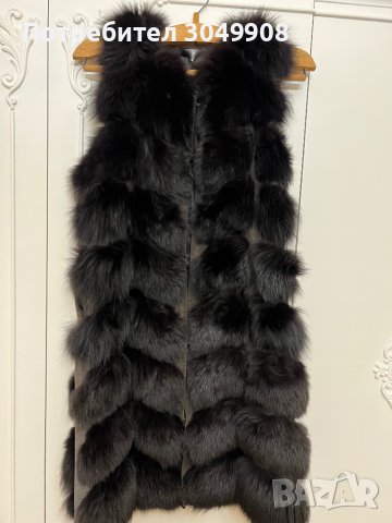 Дълъг елек от естествен косъм лисица