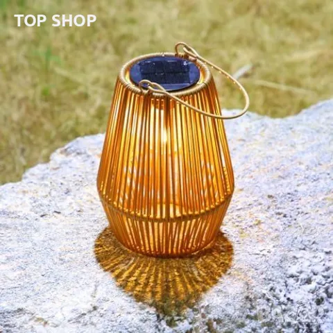 Нови 2 броя Винтидж соларни фенери за градина Декоративни светлини, снимка 5 - Декорация за дома - 49945081