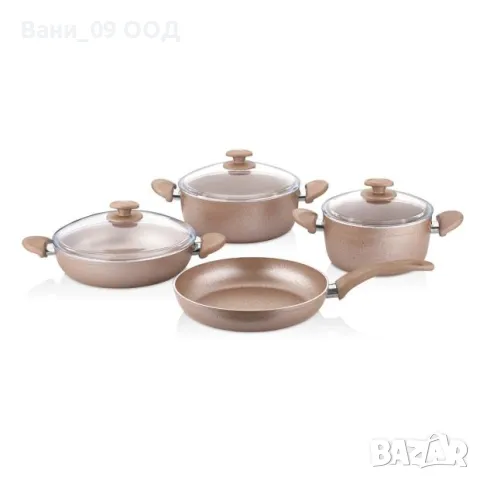 Алуминиев сет за готвене в цвят розово злато 