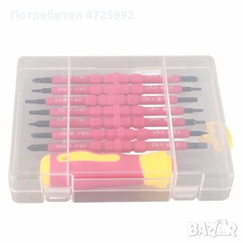 Професионален комплект двустранни изолирани отвертки с дръжка - 14в1, снимка 5 - Отвертки - 53311079