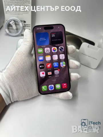 iPhone 15 Pro, 128GB, Natural Titanium, 100% батерия, ОТЛИЧЕН, 2г. ГАРАНЦИЯ!, снимка 2 - Apple iPhone - 56005564