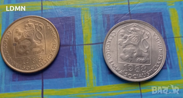 20 и 50 Халера 1988 Чехословакия, снимка 2 - Нумизматика и бонистика - 52096318