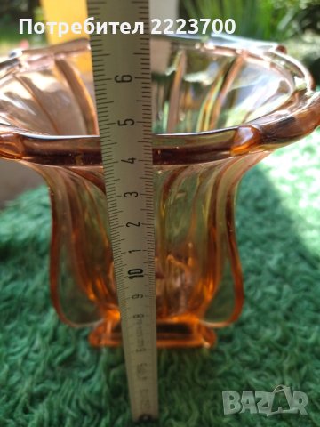 Ретро ваза и фруктиера -цветно стъкло , снимка 5 - Вази - 42216543