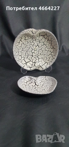 Уникален керамичен комплект с артистичен Кракле ефект