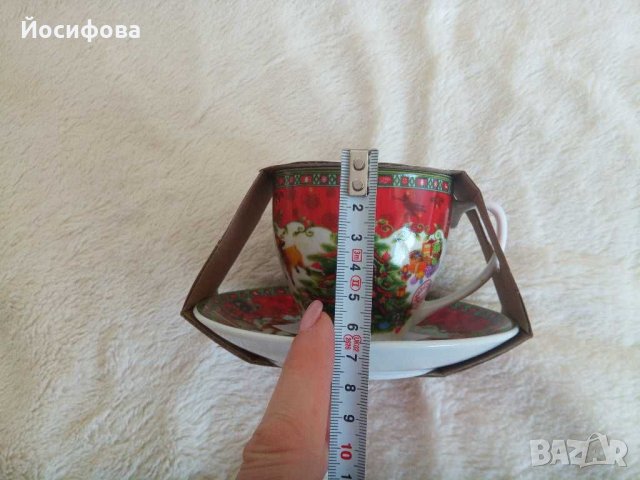 к-т Коледна чаша с чинийка, снимка 4 - Сервизи - 30998674